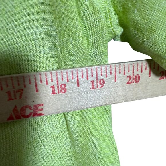 Tahari Roll Tab Sleeve Button Front Shirt Dress Women's Size Medium Lime Green - Picture 4 of 10